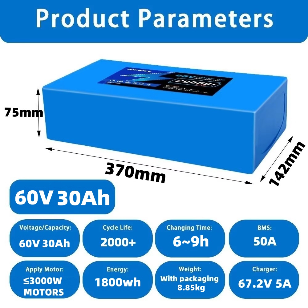 [US Direct] Aleaivy 60V 20AH / - огляд і ціна 60V 30Ah 21700 Battery Pack