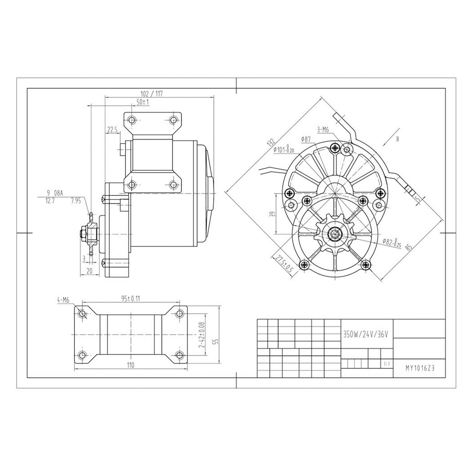 24V 250W DC Brushed Motor E‑Bi - огляд і ціна Electric Scooter