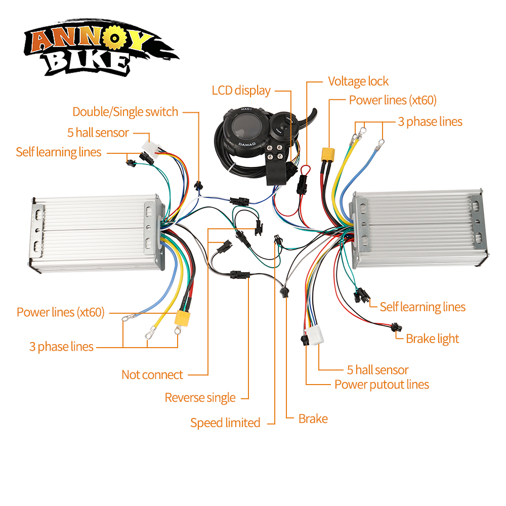 LCD Display Electric Bicycle C - огляд і ціна 72V 45A Dual Controller
